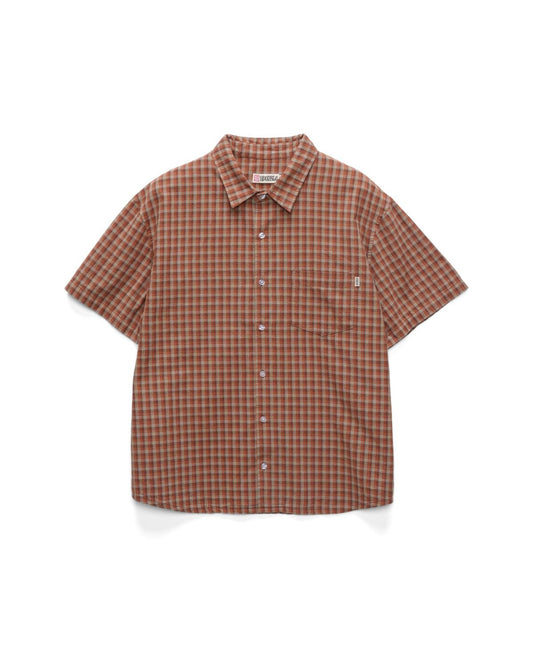 S-Double Block Check S/S Shirt Rust