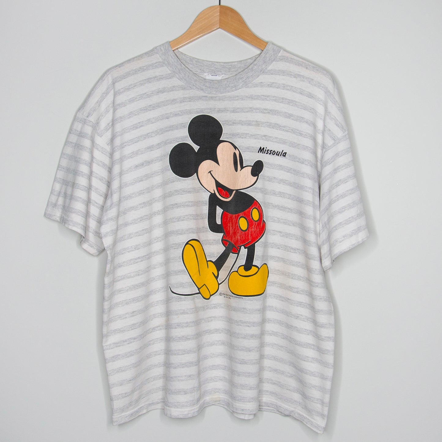 90's 'Mickey Missoula' Striped T-Shirt XL