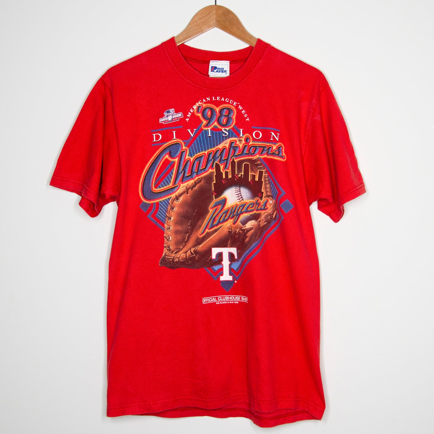1998 Texas Rangers 'Division Champions' T-Shirt Medium
